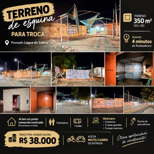 TERRENO DE ESQUINA À VENDA - 350m² POR APENAS R$ 38 MIL!