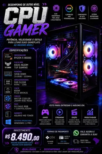 PC GAMER RYZEN 5 8500G 32GB 5200mhz