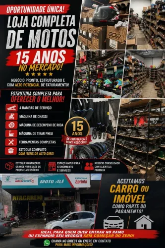 Oportunidade Moto peças a venda 15 anos no mercado