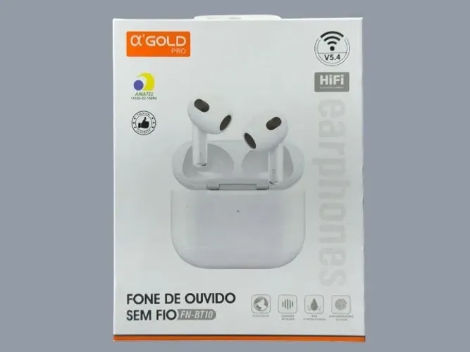 Fone de Ouvido Bluetooth A'Gold FN-BT10 HiFi c/ Redução de Ruído