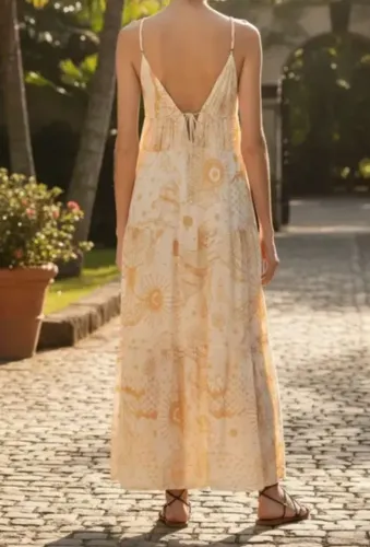 Vestido longo jardim místico