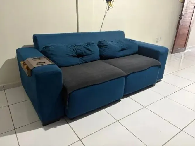 Sofá Azul Espaçoso 2,10m (Super Confortável) | Lindo