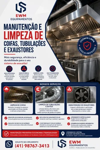 MANUTENÇÃO E LIMPEZA DE COIFAS, TUBULAÇÕES E EXAUSTORES