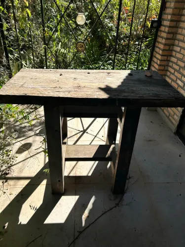 Mesa bancadinha rústica madeira maciça