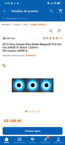 Kit 3 ventoinhas rise mode magneto pro