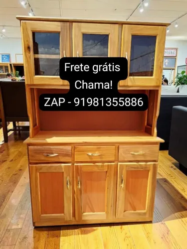 Armário de cozinha 3 portas madeira maciça NOVO!