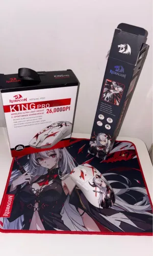 Mouse + Mousepad Redragon com sensor PAW edição limitada REDRAGON King Pro EISA sem fio