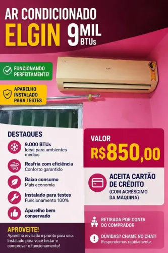 Ar condicionado 9 mil BTUs Elgin