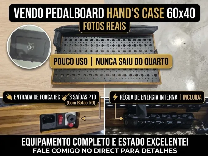 Pedalboard guitarra 60x40 Hand's case com bag
