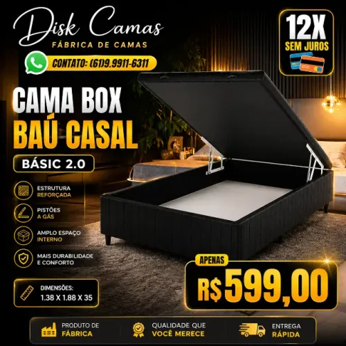 Promoção da Fábrica: Cama Baú Casal R$599! PREÇO IMPERDÍVEL PARA VOCÊ!
