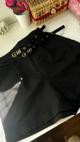 Short alfaiataria preto