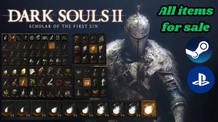 Dark Souls 2 Todos os Itens no PACOTE