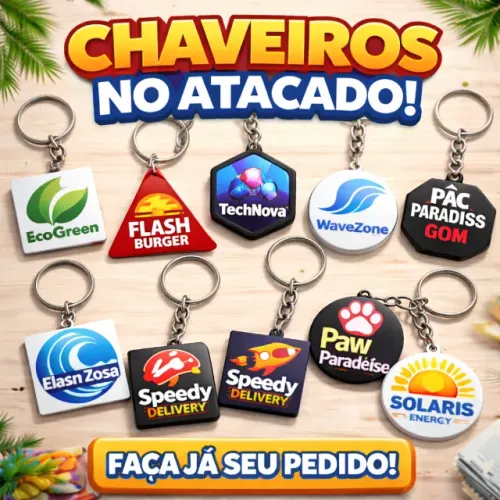 Chaveiros no Atacado com a Logo da sua Empresa