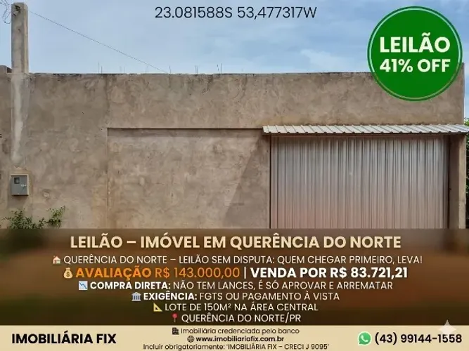 QUERÊNCIA DO NORTE - LEILÃO Sem Disputa: Quem Chegar Primeiro, Leva!