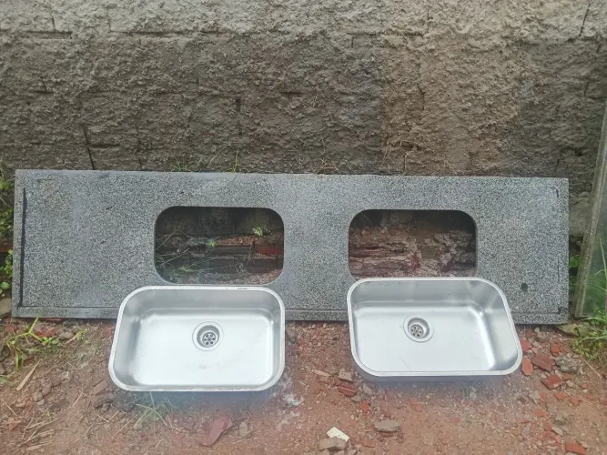 Bancada pia 2 cubas