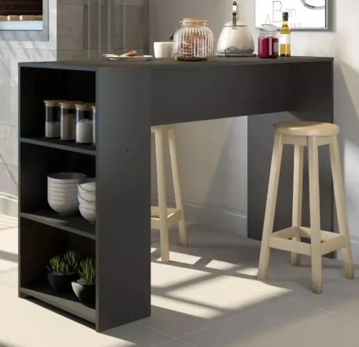 Mesa gourmet 100% mdf preto