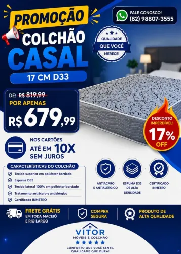 OFERTA DE COLCHÃO ROBUST BOM SONO D33 17 CM