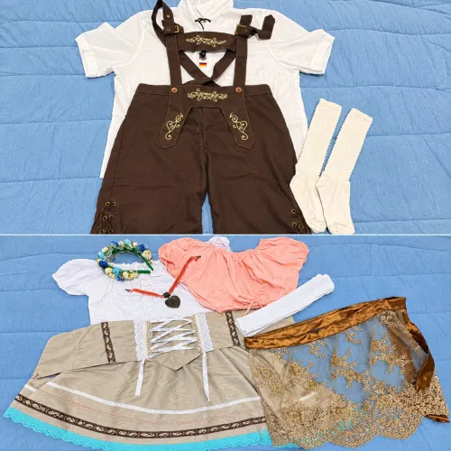 Vendo Combo Trajes Típicos Alemães Completos (Feminino + Masculino) + Acessórios