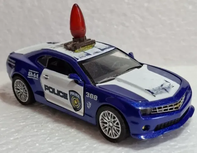 Carrinho Chevrolet Camaro Polícia Emergência Miniatura/ Usada Retrô
