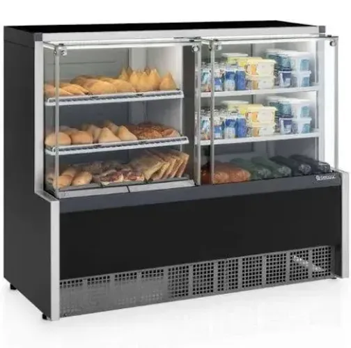 Balcão vitrine quente e fria