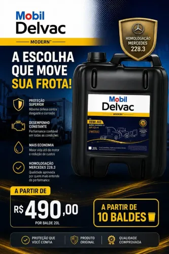 Óleo Mobil e Mercedes em promoção 