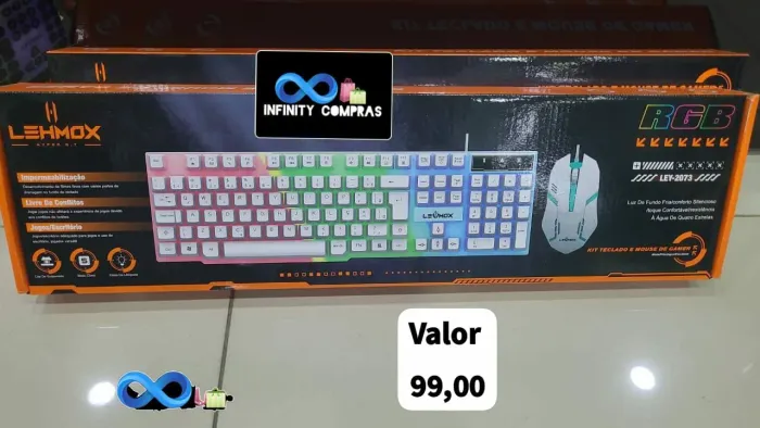 Teclado gamer com mouse RGV