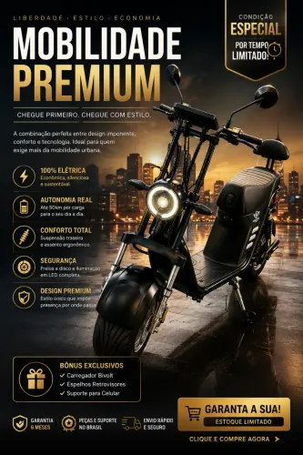 Scooter Elétrica Harlley 1000w 32Km original