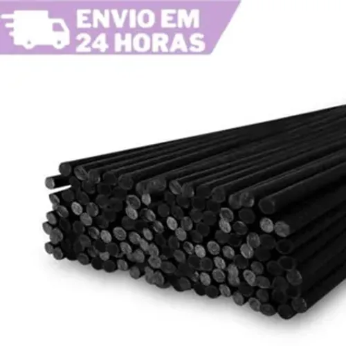 100 Varetas 20cm de fibra preta para aromatizantes de ambiente