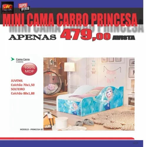 mini cama carro princesa 