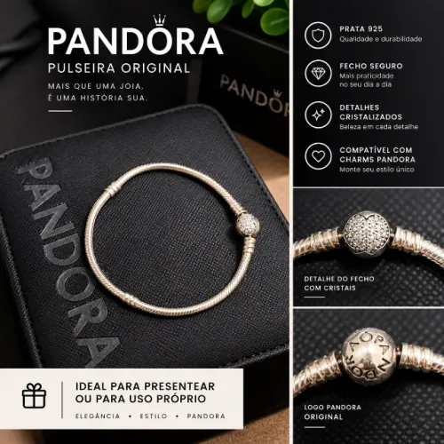 BRACELETE PANDORA CORAÇÃO BRILHANTE