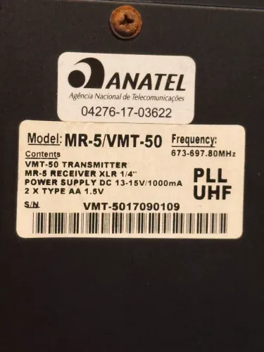 Sistema de Retorno Sem Fio Vokal VMT50 UHF