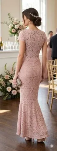 Vestido longo de renda
