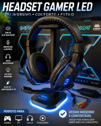 FONE DE OUVIDO GAMER KNUP HEADSET