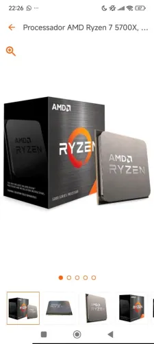 Kit Ryzen 7 5700X + placa mãe