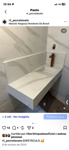Cuba esculpida em porcelanato