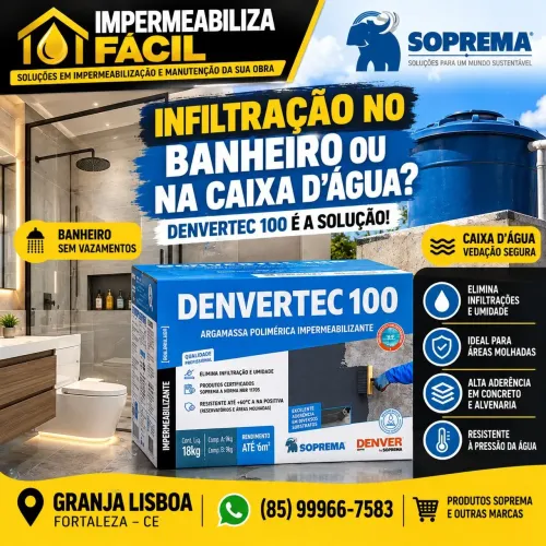 Denvertec 100 para banheiro e caixa d'água 