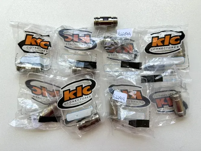 Kit 09 Adaptadores de Série Reto TNC Fêmea X TNC Fêmea Ta-1 Níquel KLC 62294