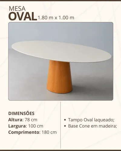 Mesa Oval 180x100 Base cone