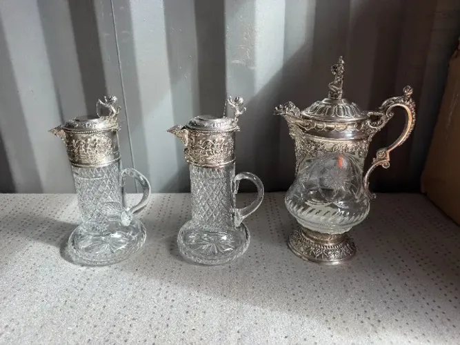 Conjunto de cristal com prata Topázio Português