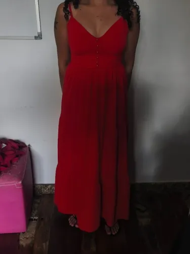 vestido vermelho longo