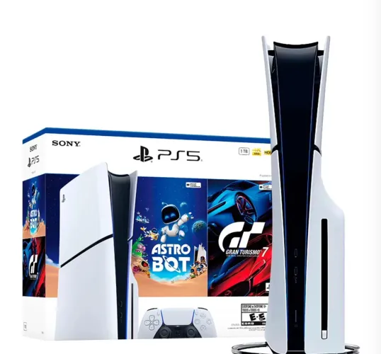 Console Sony PlayStation 5 Slim CFI-2115A 4K 825Gb  SSD + Jogo Astro Bot + Gran Turismo 7