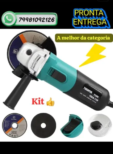 lixadeira Esmerilhadeira c/ 2 discos angular 820wTssape, novo e original