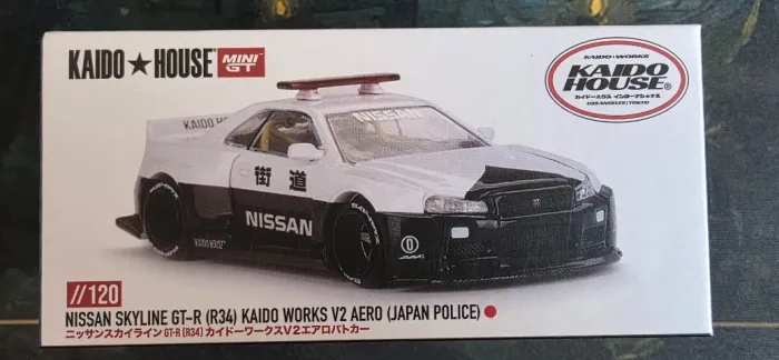 Nissan Skyline GT-R R34 Japan Police Mini GT Kaido House #120