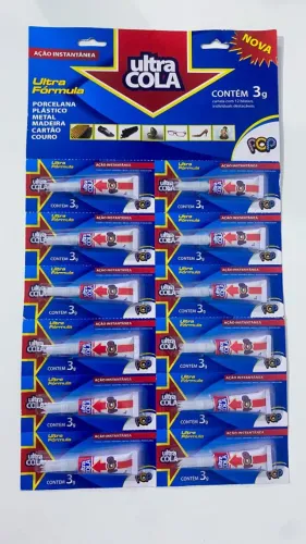 Kit 12 Cola Ultra Pop Instantânea tipo super bonder.