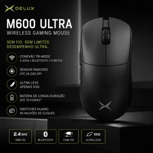 Mouse Gamer Delux M600 ULTRA - 3395 - ICE-FEEL COATING