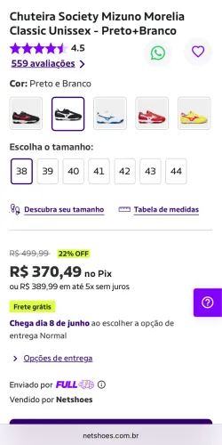 Chuteira society mizuno