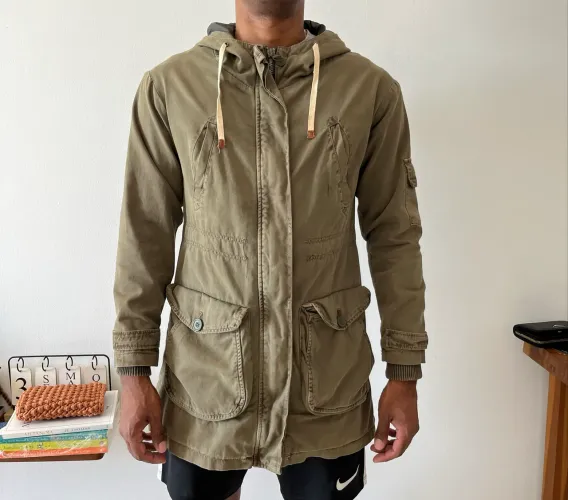 Parka Zara Verde Militar