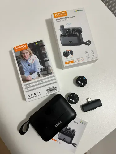 Microfone Magnético de Lapela Sem Fio