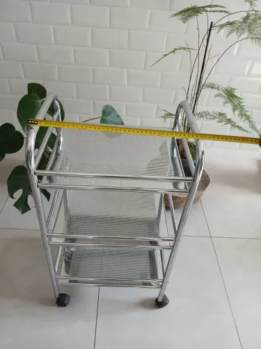 Carrinho organizador de aço inox