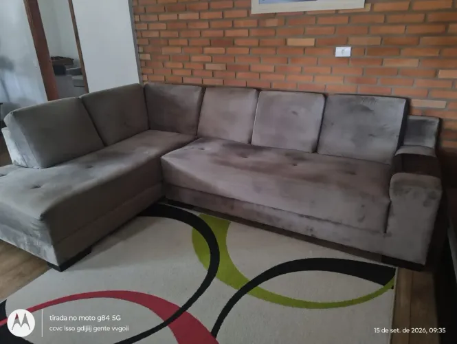 SOFÁ MODULAR EM SUEDE (ESTADO DE NOVO)